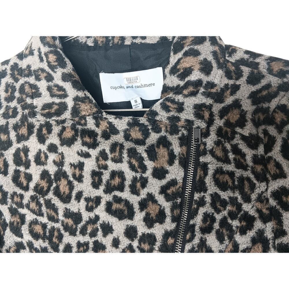 Cupcakes & Cashmere Margaux Wool-blend Jacket in Cheetah Moto Animal Print SZ S - Picture 11 of 16